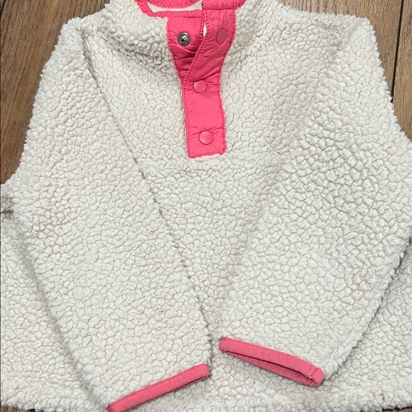 Cozy Cream Sherpa Pullover with Pink Accents - Picture 4 of 6